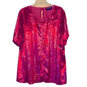 Lane Bryant Size 24 Red Shimmering Women’sTop